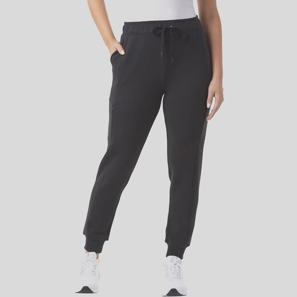 32 Degrees Heat Women's Black Workout Active Tech Jogger Pant with Pockets XL
